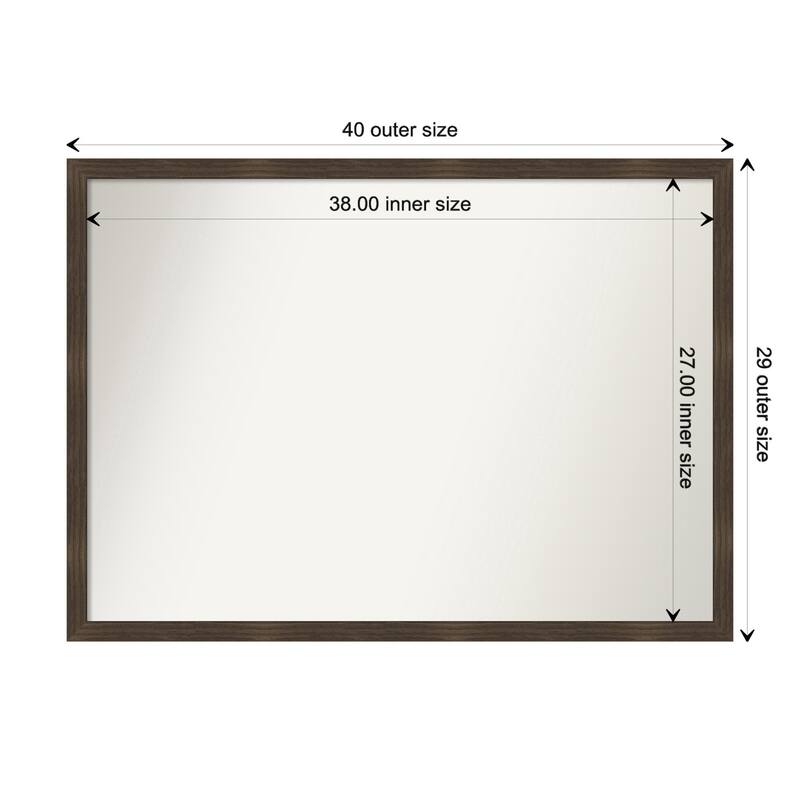 Woodgrain Stripe Non-Beveled Wood Framed Wall Mirror - Woodgrain Stripe Chocolate - Glass Size 38x27