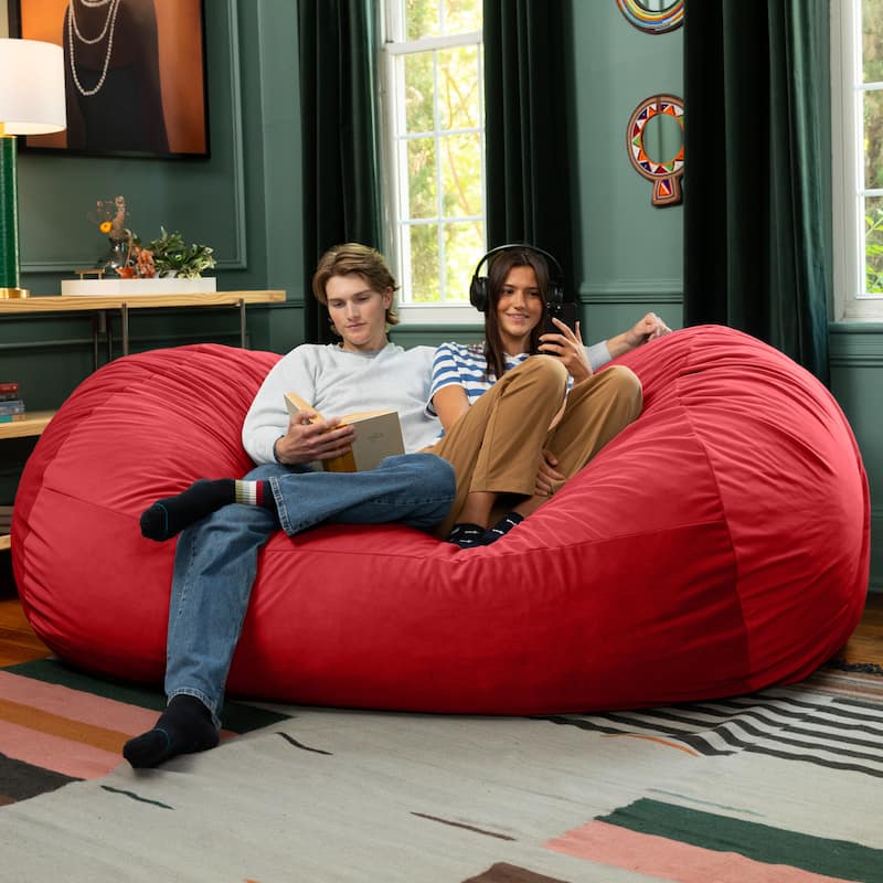 Jaxx Grand Lounger 7 Foot Bean Bag Sofa -Lush Velvet