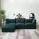 Modular Sectional Fabric Sofa,Extra Large L Shaped Couch with Reversible Chaise Modular Sectional Couch - Green