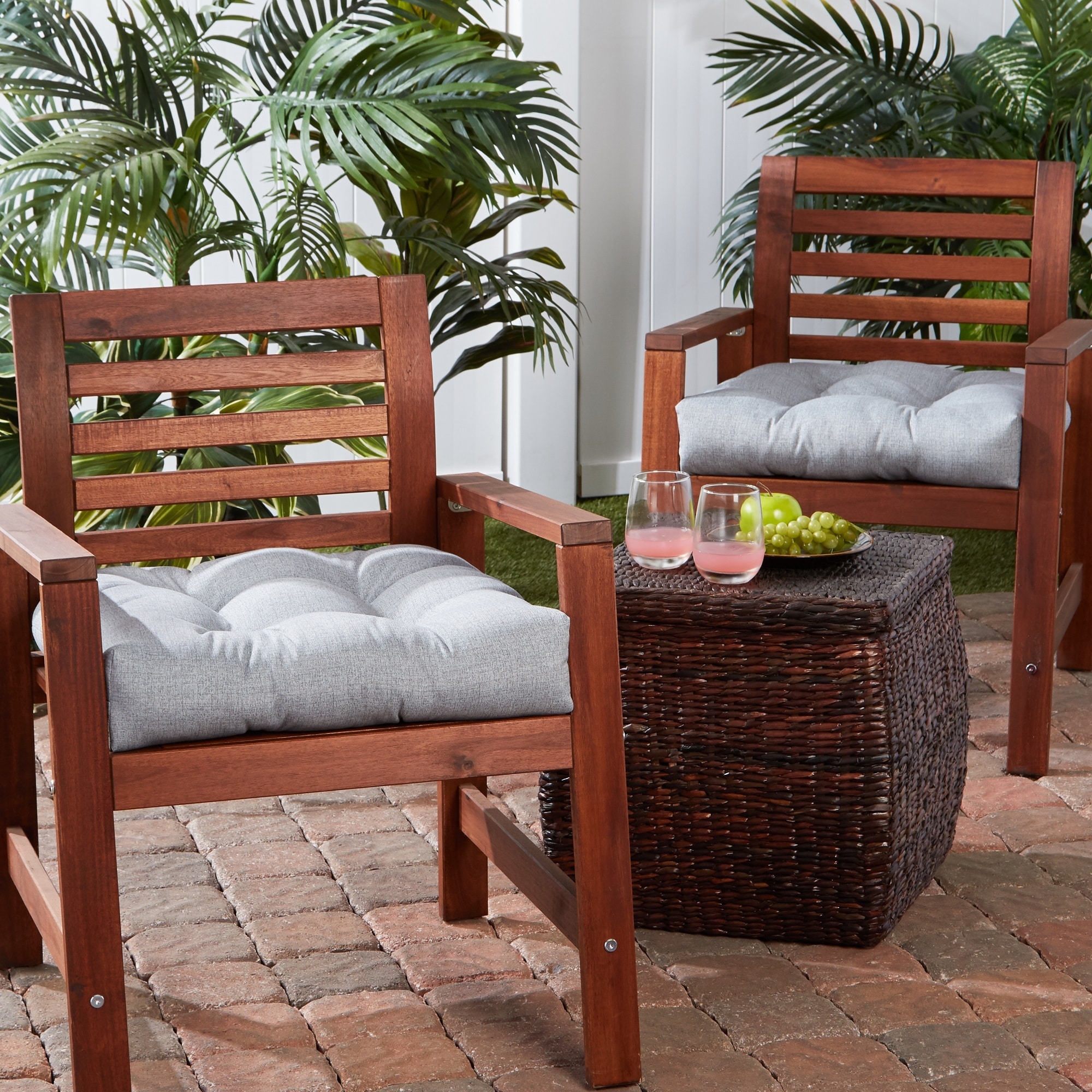 Outdoor 20 inch Polyester Dining Seat Cushion Set of 2 On Sale