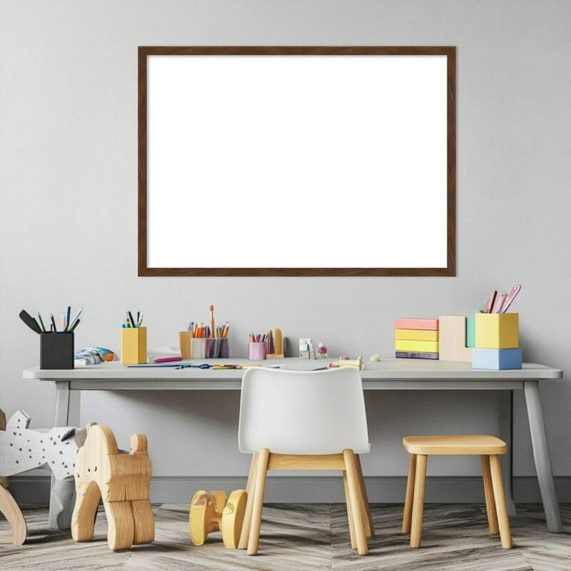 Amanti Art Carlisle Blonde Narrow Framed Dry Erase Magnetic Board