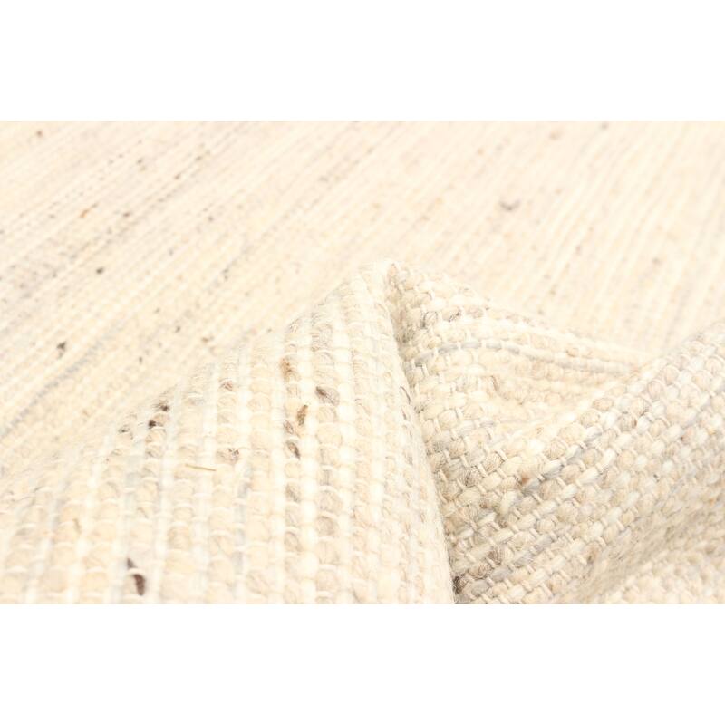 ECARPETGALLERY Braid weave Sienna Beige Wool Rug - 5'0 x 8'4