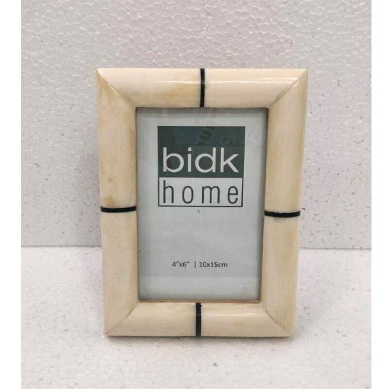 Striped Picture Frame - for 4" x 6" Photo - White and Black - 4-inchx6-inch