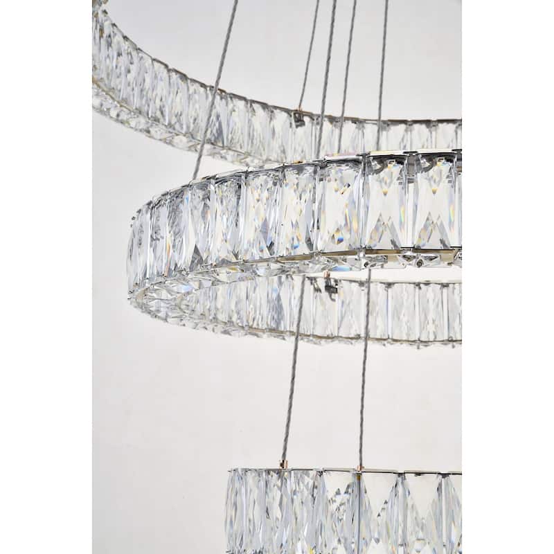 Madelyn Integrated LED chip light gold Chandelier Clear Royal Cut Crystal - 31.5"W X 21"H
