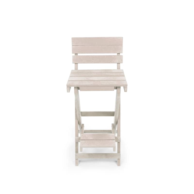 Key West Fully Assembled All-Weather Recycled HDPE Outdoor Folding Bar Stool
