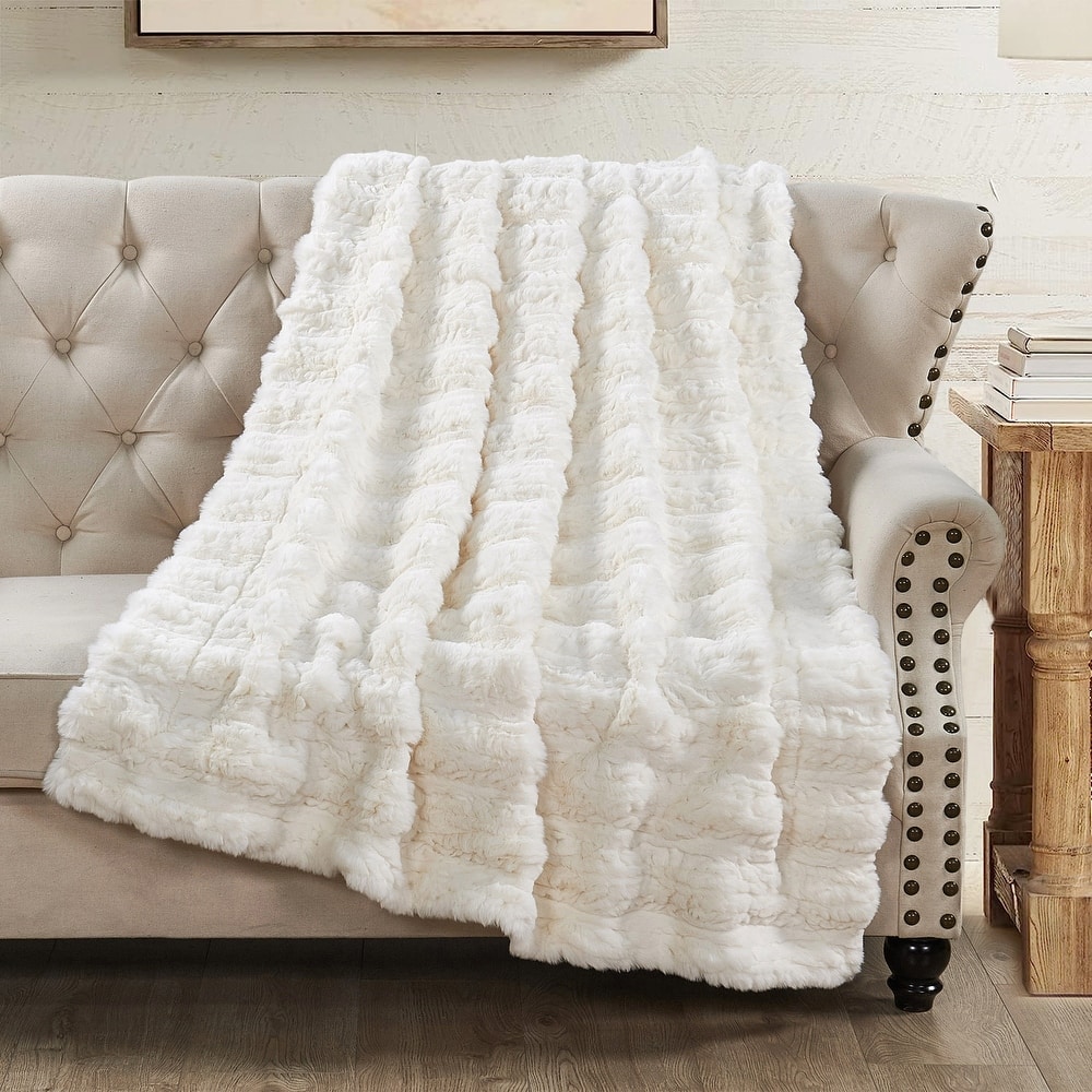 Home Soft Things Line Drawing FauxFur Throw Soft Blanket for Couch