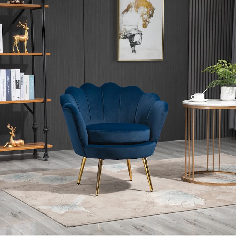 Velvet-touch Fabric Accent Chair