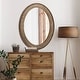 preview thumbnail 1 of 12, Cameo Wood Framed 32-Inch Oval Wall Mirror, Bathroom Wall Mirror - 31.89" H x 24" W x 1.26" D