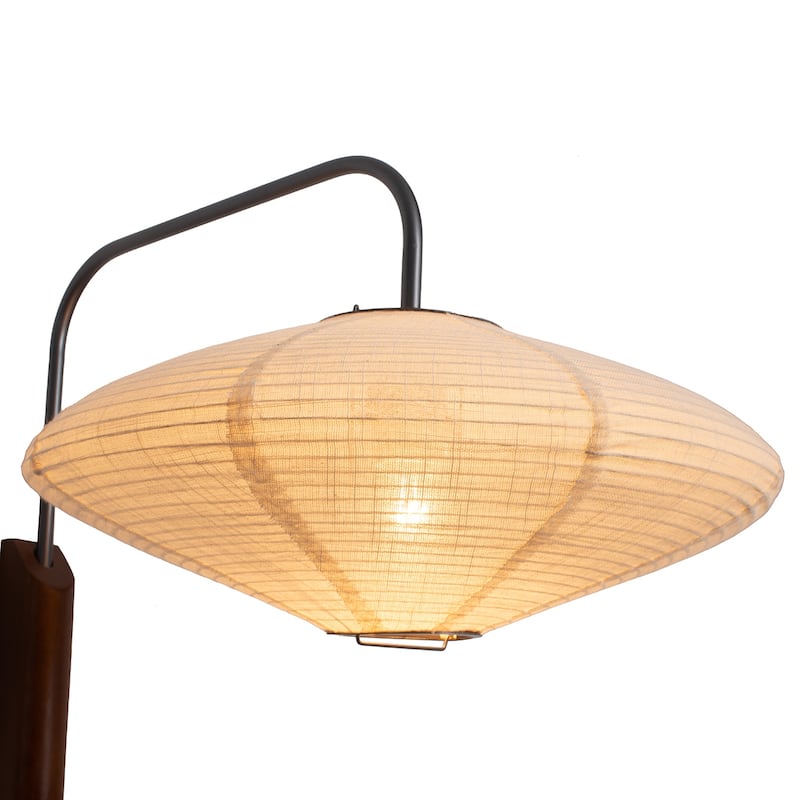 Roswell Wall Sconce - Matte Black, Handcrafted Shinpuru-sa Linen-Cotton Shade, Plug-in