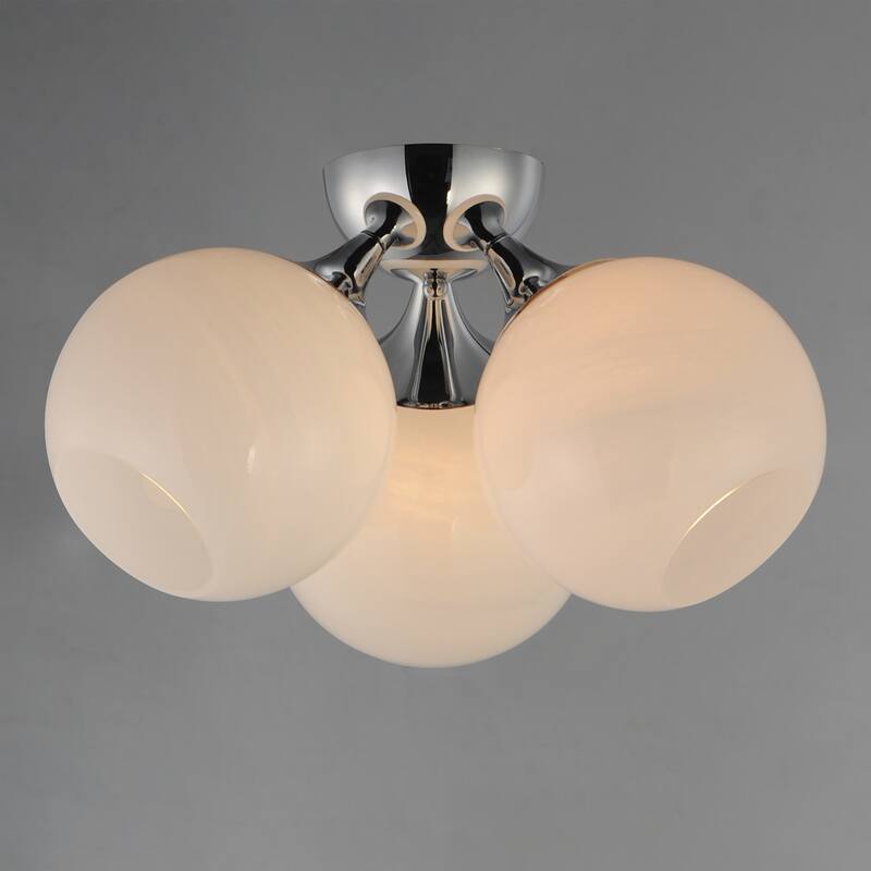 Maxim 21225MR Neve 3 Light 19" Wide Semi-Flush Ceiling Fixture with