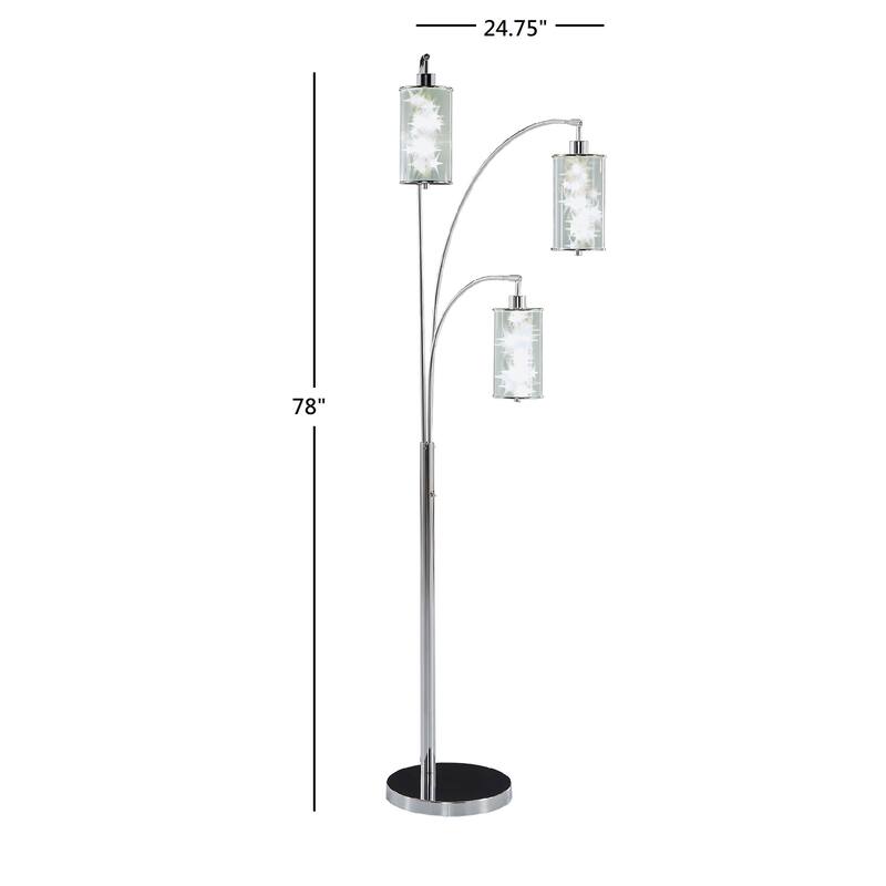 Aries Chrome 3-Light Star Tree Accent Floor Lamp by iNSPIRE Q Bold