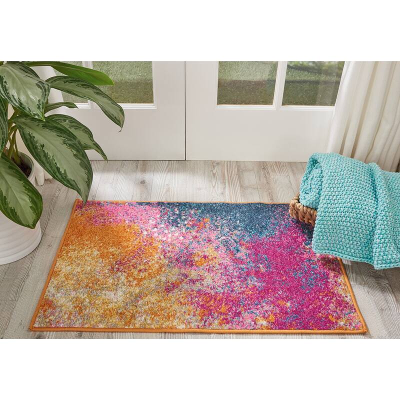 Nourison Passion Colorful Modern Abstract Area Rug - 1'8" x 2'8" - Orange/Multi