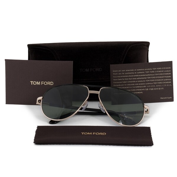 Tom Ford TF 285 COLE FT0285 01J Gold Black G-15 Green Polarized Lens Sunglasses