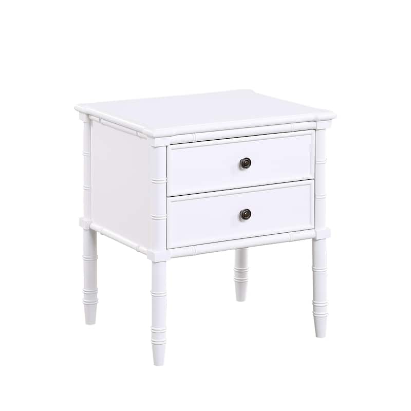 Ettington Carved Bamboo 2-drawer Nightstand by Greyson Living - White