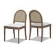 preview thumbnail 2 of 15, Panama 18" Curved Cane Rattan Boucle Upholstered Dining Chair (Set of 2)