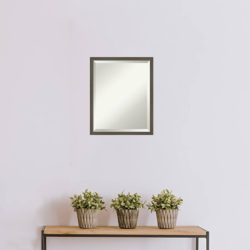 Beveled Wood Bathroom Wall Mirror - Svelte Frame