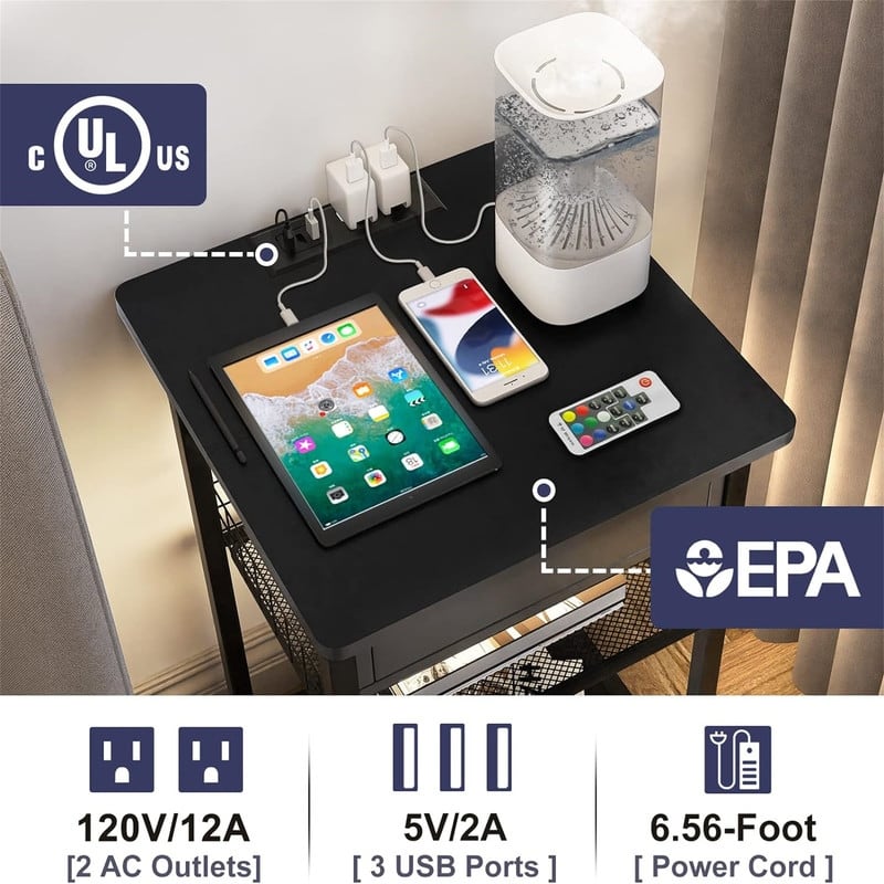 Nightstand with Charging Station