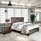 preview thumbnail 1 of 18, Epona Rustic Dark Walnut Wood 2-Piece Panel Bed and Nightstand Set by The Gray Barn