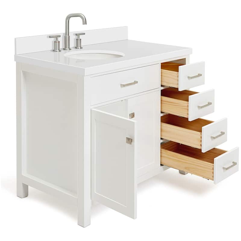 Ariel H043SLWQOVO Bristol 43" Free Standing Single Basin Vanity Set
