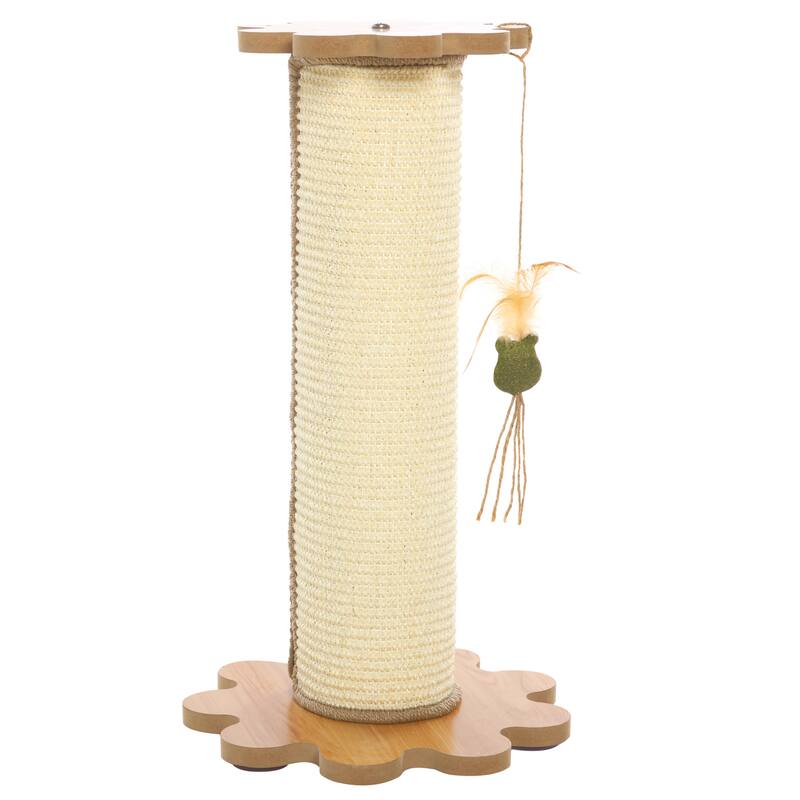 SAFAVIEH Home Natural/Ivory 12"W x 12''L x 21"H Sisal Cat Scratch Toy - 12"W x 12''L x 21"H