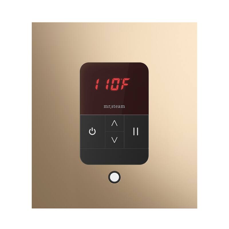 Mr Steam ITSQ Itempo Square Steam Shower Control and Steamhead - Polished Gold