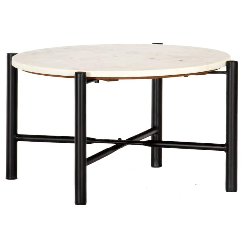 vidaXL Coffee Table Real Stone with Marble Texture Table Furniture Green/White - 23.6"x23.6"x13.8"
