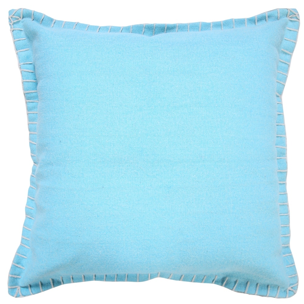 Sevita Guapo Casual Solid Stitched Edge Cotton Throw Pillow
