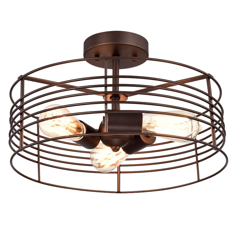 3-light Oil Rubbed Bronze Semi-Flush Mount