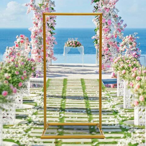 Gold Arch Metal Stand Flower Rack For Wedding