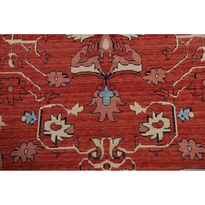 Red Heriz Serapi Turkish Oriental Wool Area Rug Hand-knotted Carpet - 9'9" x 13'0"