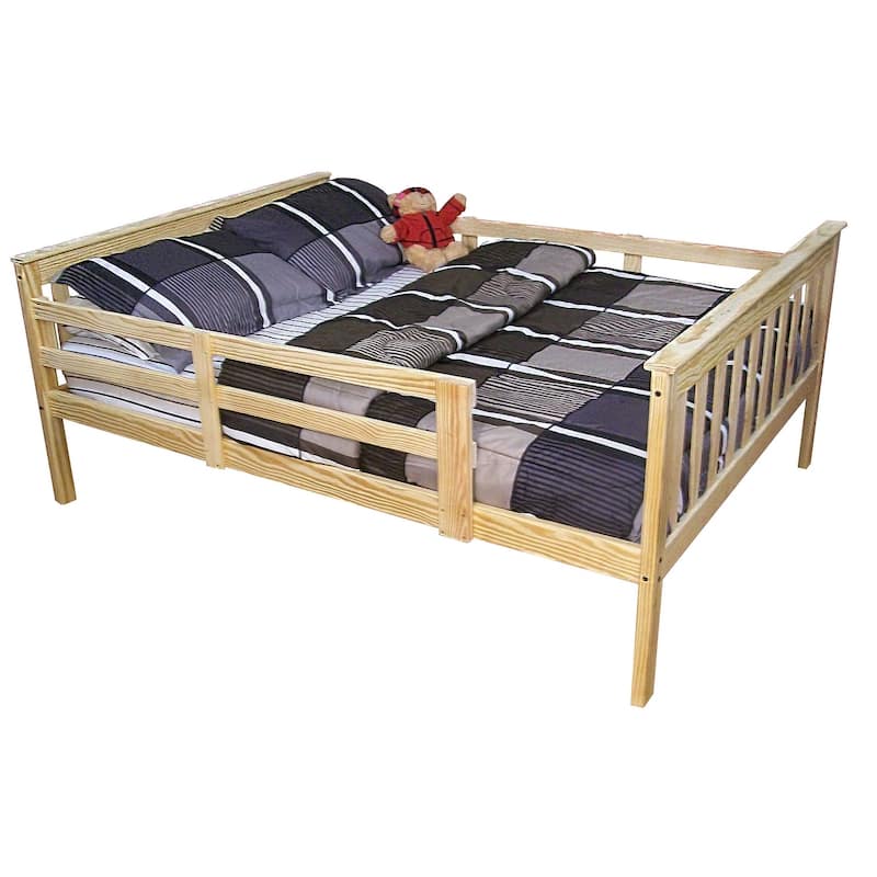 Pine Full Mission Bed with Safety Rails - Unfinished