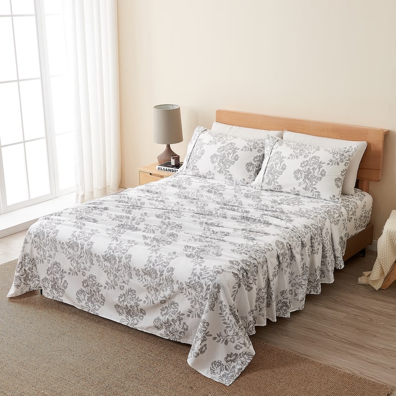 Linery & Co. Ultra-Soft Brushed Holiday-Printed Microfiber Sheet Set