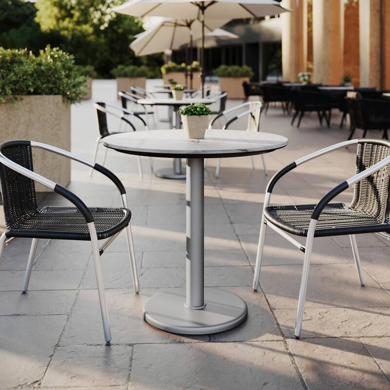 Commercial All-Weather HPL Tabletop with Round Base
