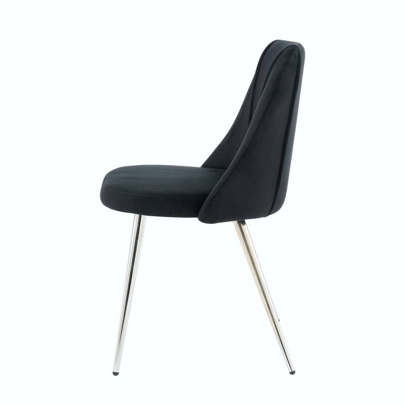 Modern Light Luxury Dining Chairs with Metal Legs-Set of 4