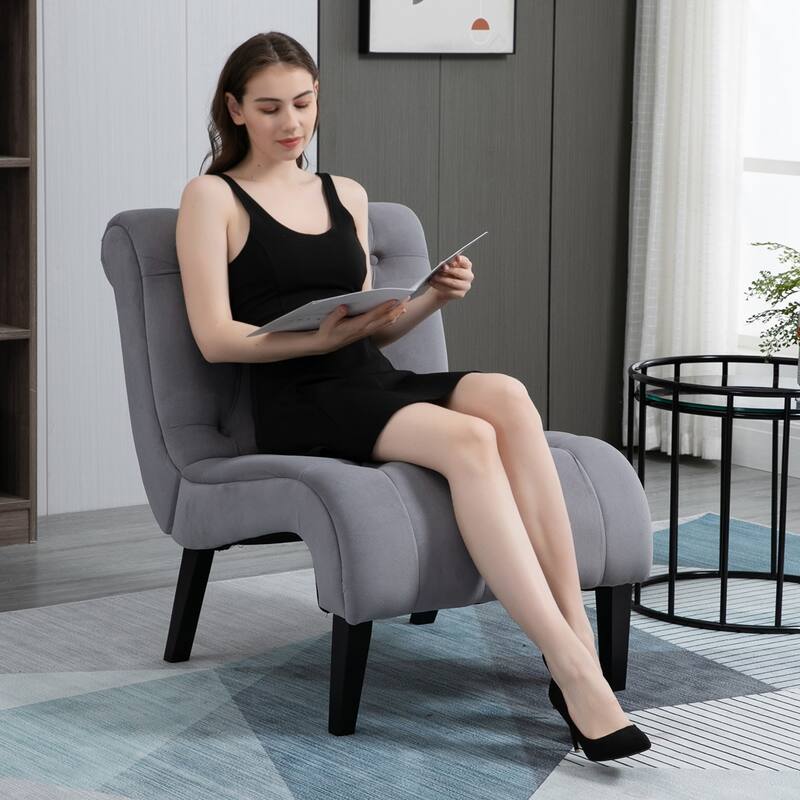 AVAWING Armless Accent Upholstered Lounge Chair - Grey