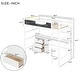 preview thumbnail 7 of 10, Twin Solid Pine Loft Kids Bed Frame with Desk, Blackboard, 3-Drawers, Guardrails, Shelf & Storage Box, Safety Guaranteed, White
