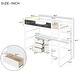 preview thumbnail 7 of 10, Wood Twin Loft Bed with Desk, Blackboard, 3-Drawers and Storage Box, White