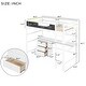 preview thumbnail 7 of 13, Wood Twin Size Loft Bed with Desk, Blackboard, Storage Box, Shelf & 3 Drawers, Safe Design with Guardrails, White