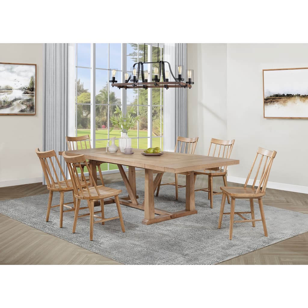 Middleton Extension Leaf Dining Set Natural Brown
