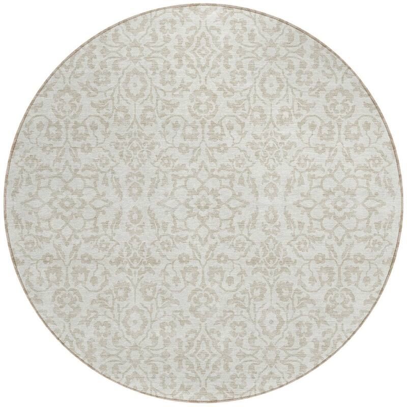 HomeRoots Damask Traditional Rectangle Outdoor Rug