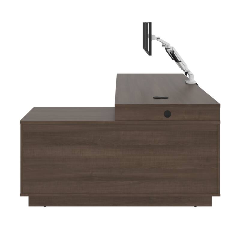 BESTAR Equinox 72W L-Shaped Desk with Monitor Arms