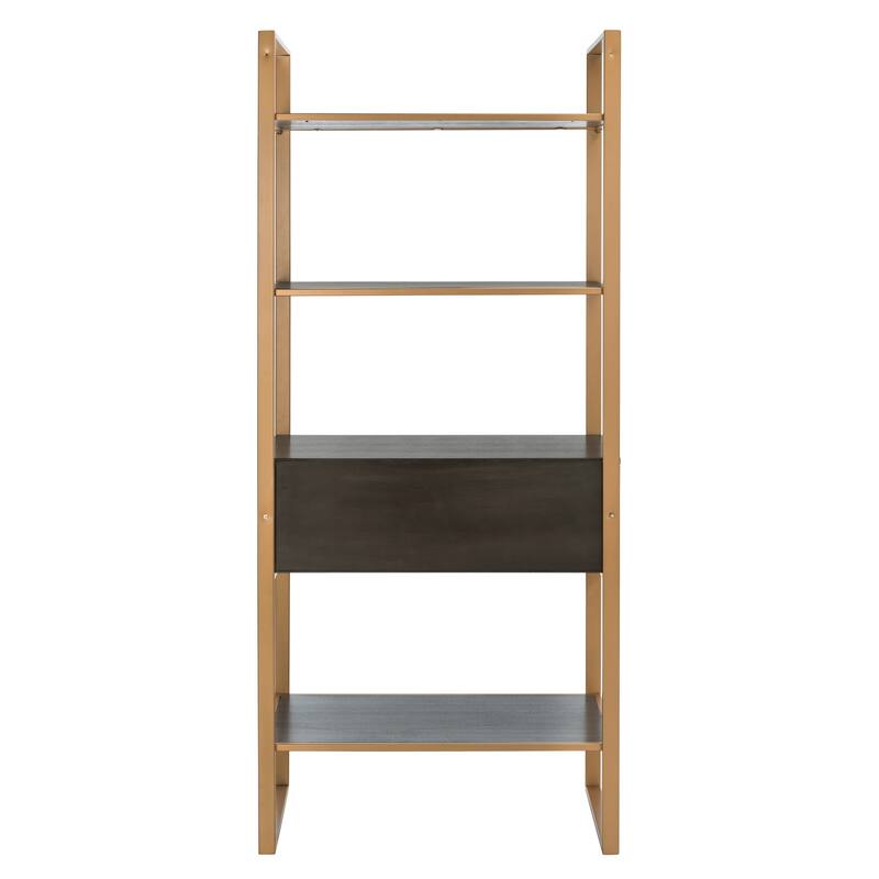 SAFAVIEH Edrie 4-Tier 1 Drawer Etagere Metal - 32" x 18" x 72" - 32Wx18Dx72H