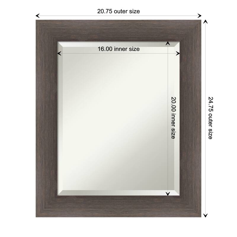 Beveled Wood Bathroom Wall Mirror - Hardwood Chocolate Frame - Hardwood Chocolate