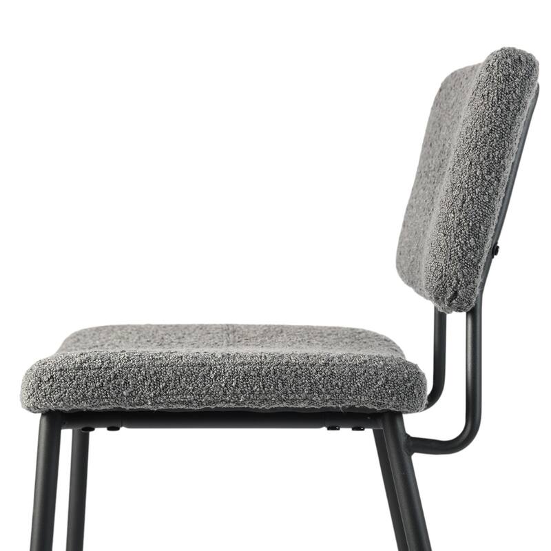 Set of 2 Modern 27” Seat Bar Height Stools with Low Backrest and Faux Leather Seat for Kitchen or Dining Room
