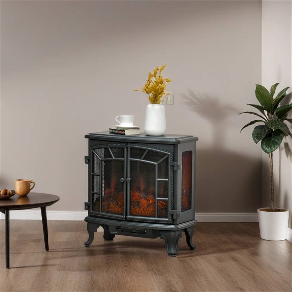 27" Electric Fireplace Heater,Fireplace Stove w/Realistic LED Flames