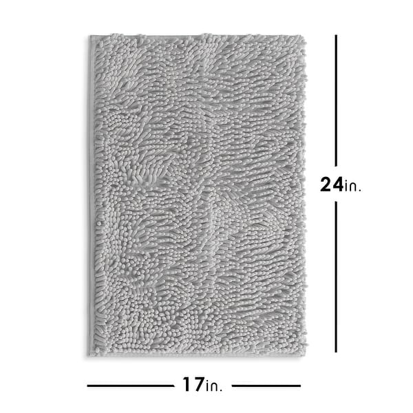 dimension image slide 25 of 34, Hearth & Harbor Non-Slip Super Plush Chenille Bathroom Rugs