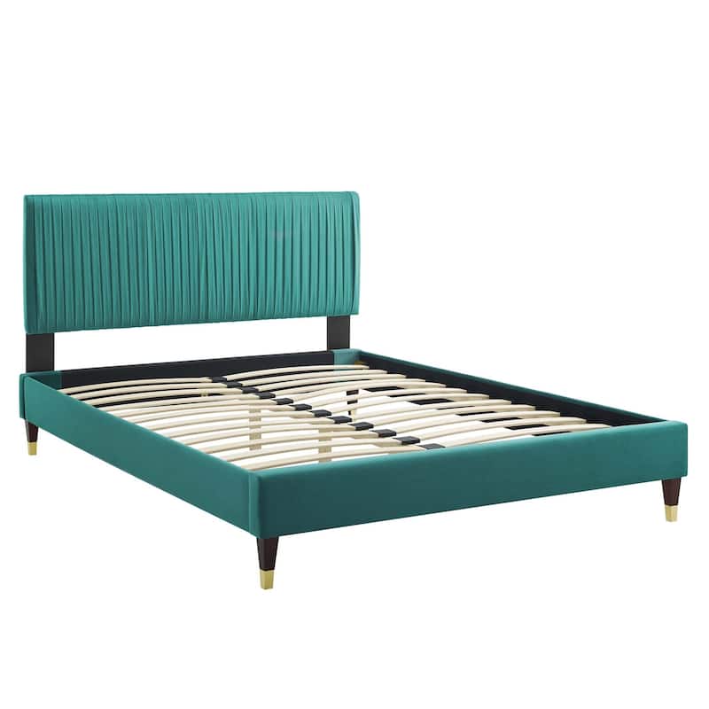 Peyton Performance Velvet Queen Platform Bed