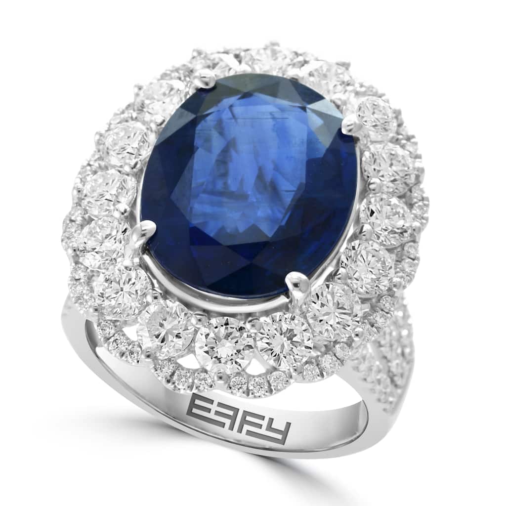 EFFY 18K Gold Natural Sapphire Diamond One of a Kind Ring - Blue