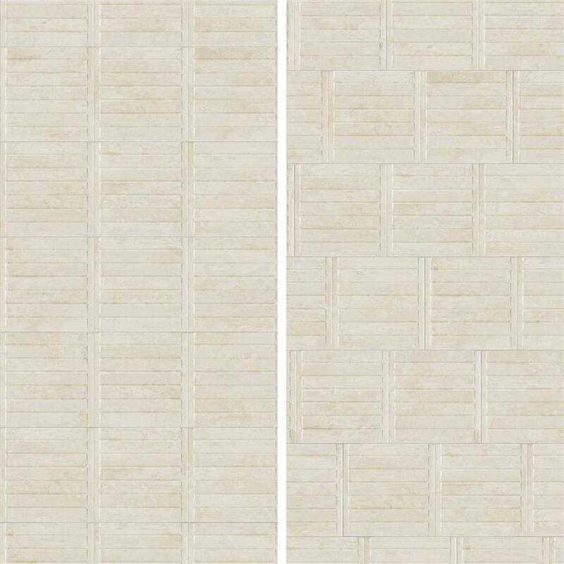 Merola Tile Habanera Decor Bone 11-7/8" x 35-1/2" Fluted Ceramic Wall Tile