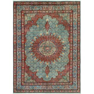 Green/blue Rust Rug Super Vintage Distressed All Lt. Blue/Rust Rug - 7'1